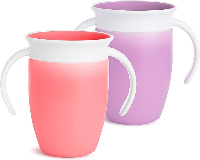 Pack de 2 Vasos Miracle 360° 207ml c/ Asas +6m Rosa/Lila