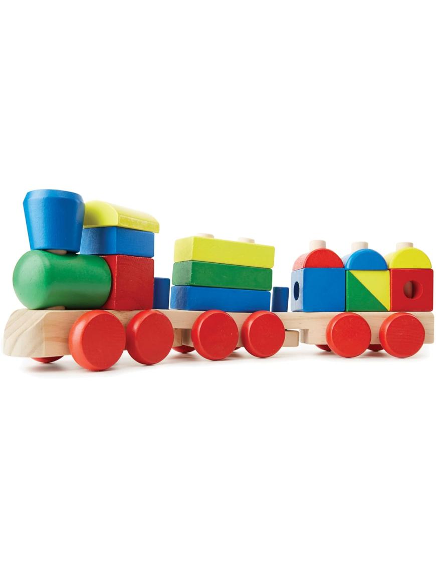 TREN DE MADERA CON 15 PIEZAS APILABLES