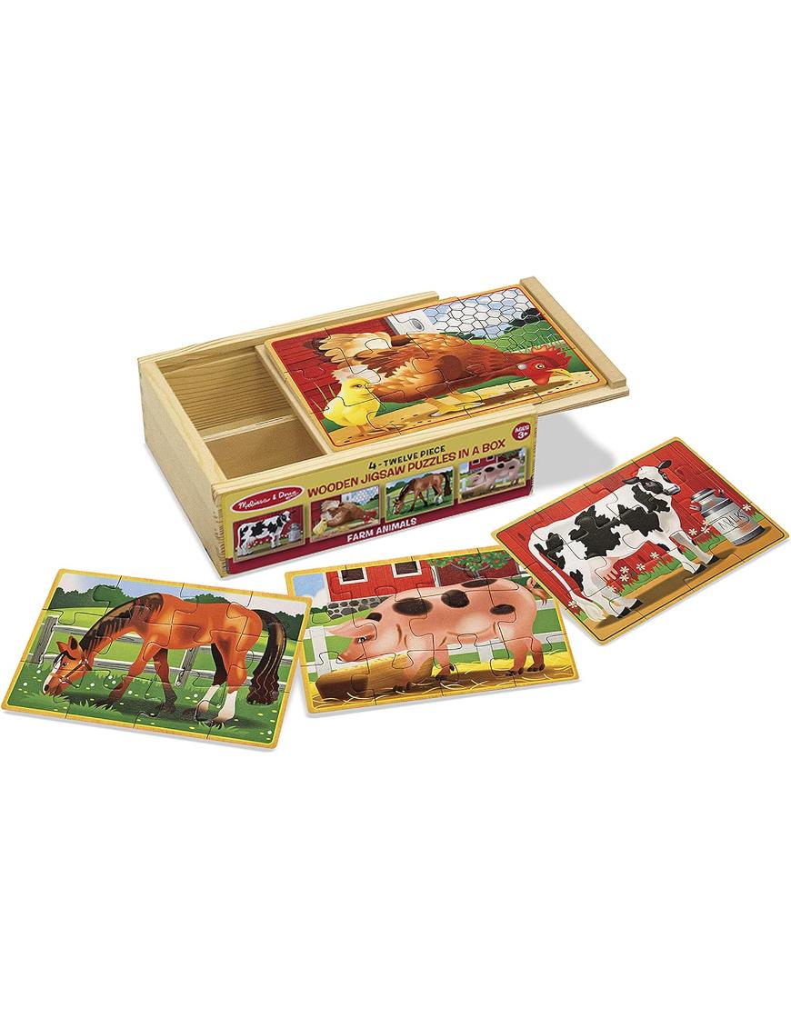 SET DE 4 ROMPECABEZAS DE GRANJA DE 12 PIEZAS