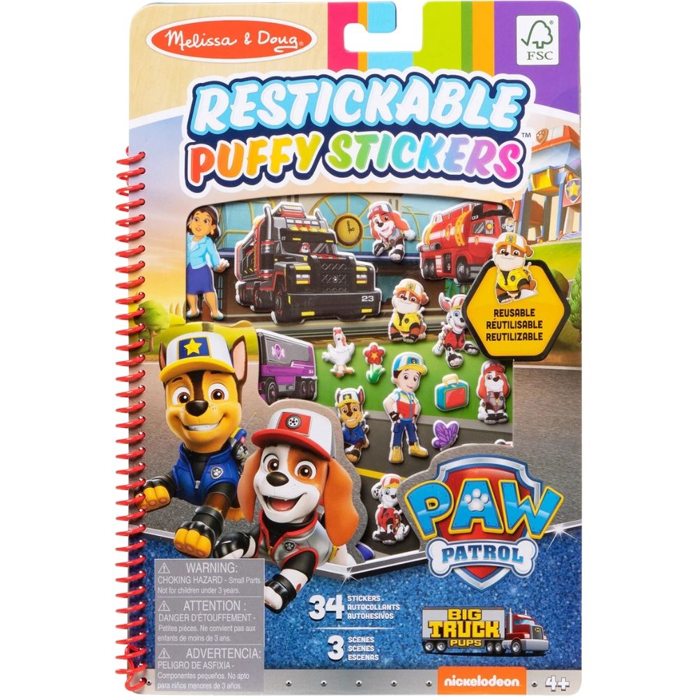 SET DE STICKERS ESPONJOSOS REUTILIZABLES PAW PATROL