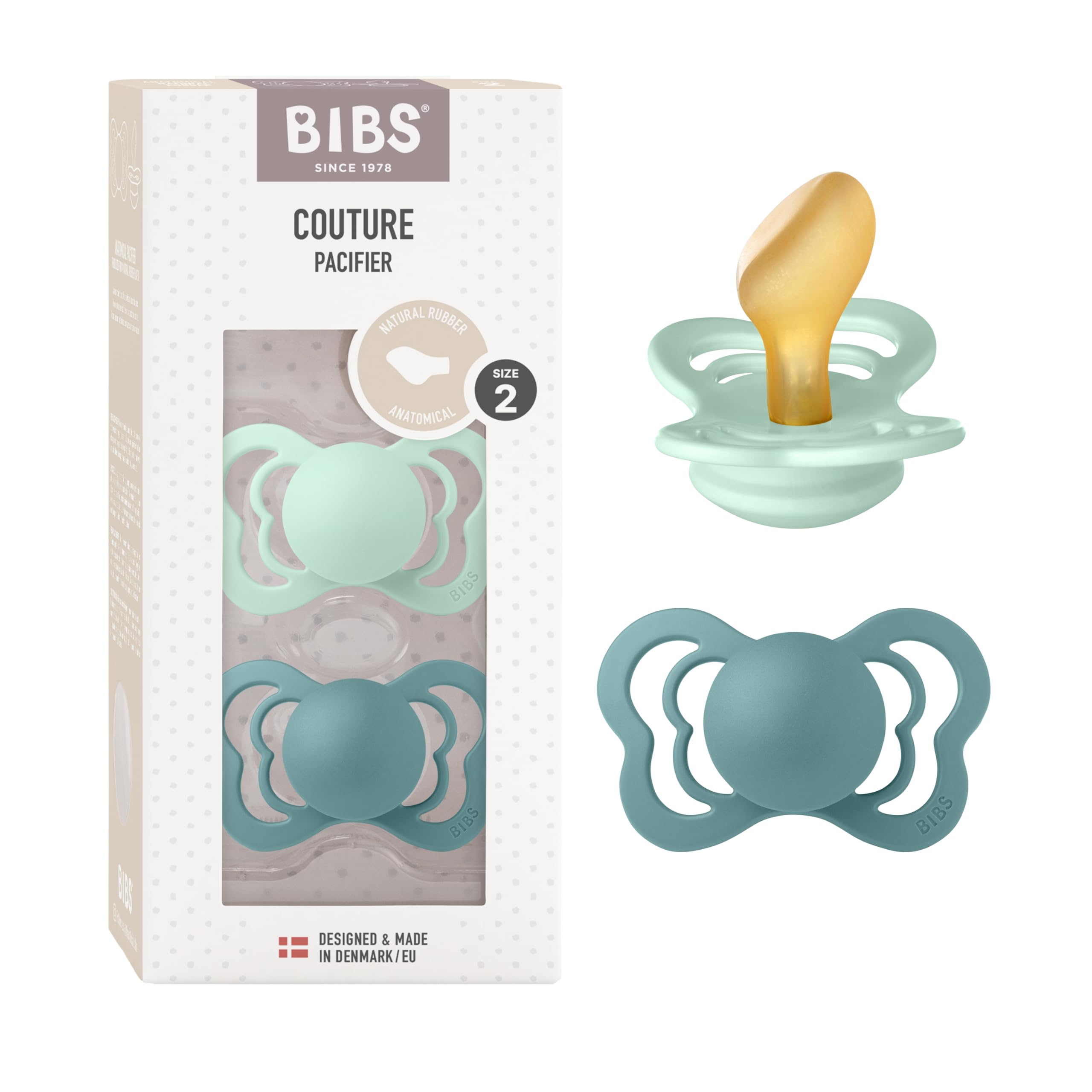 BIBS	COUTURE 2 PACK SILICONE SIZE 2