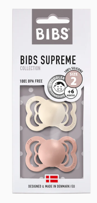 BIBS	SUPREME 2 PACK SILICONE SIZE 2